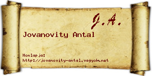 Jovanovity Antal névjegykártya